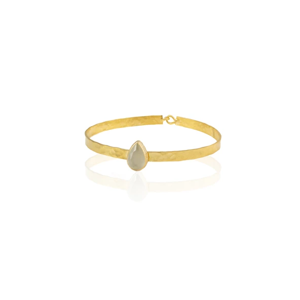 Kadir Jewellery 22 Ayar Altın Kaplama El İşçiliği Zirkon Taşlı Kadın Kelepçe Bilezik - Resim 12