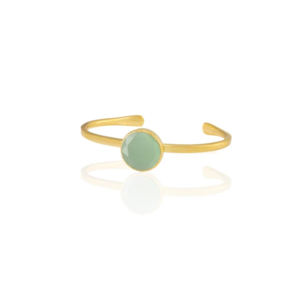 Kadir Jewellery Zirkon Taşlı Ayarlanabilir 22 Ayar Altın Kaplama Bilezik - Resim 4