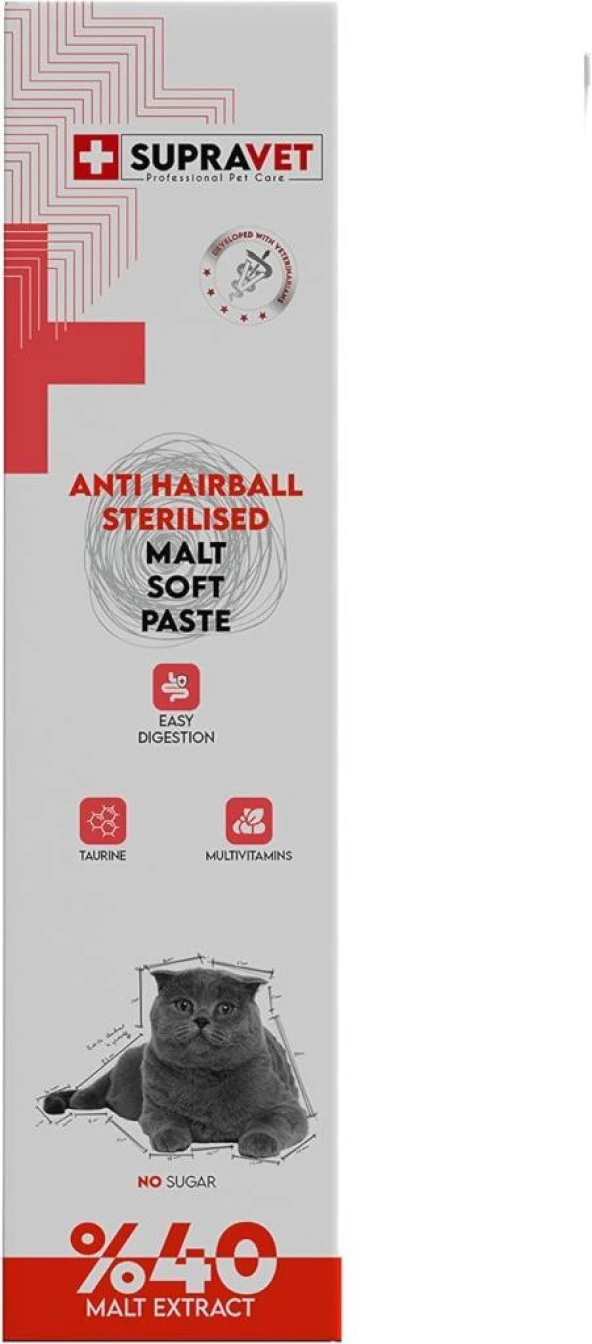 Supravet Anti Hairball Sterilised Malt Paste 100 Gr.