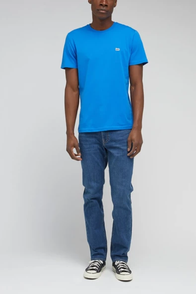Lee L60UFQA13 Mavi Erkek Regular Fit Normal Kesim Bisiklet Yaka Rahat %100 Pamuk Tşört