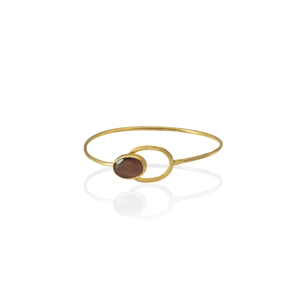Kadir Jewellery 22 Ayar Altın Kaplama El İşçiliği Zirkon Taşlı Kadın Kelepçe Bilezik - 8