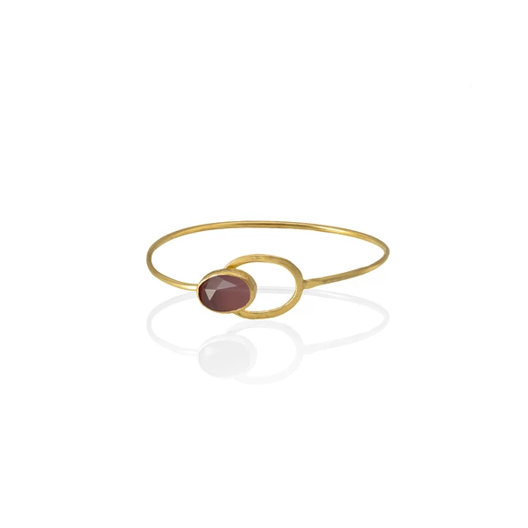 Kadir Jewellery 22 Ayar Altın Kaplama El İşçiliği Zirkon Taşlı Kadın Kelepçe Bilezik - 6