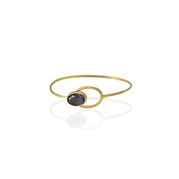 Kadir Jewellery 22 Ayar Altın Kaplama El İşçiliği Zirkon Taşlı Kadın Kelepçe Bilezik - 10