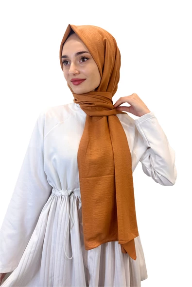 Pamuk Caz Şal, Eflatun Scarf Tek Renk Jazz Şal 1001  AÇIK TARÇIN - 1