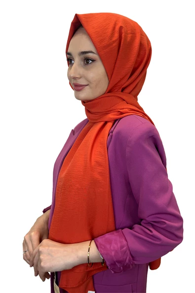 Pamuk Caz Şal, Eflatun Scarf Tek Renk Jazz Şal 1001  NAR ÇİÇEĞİ ürün görseli