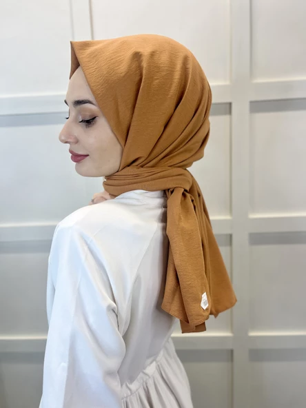 Pamuk Caz Şal, Eflatun Scarf Tek Renk Jazz Şal 1001  AÇIK TARÇIN - 3