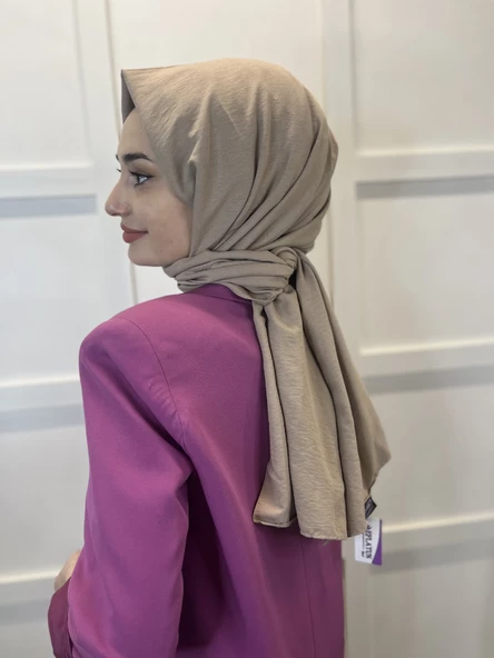 Pamuk Caz Şal, Eflatun Scarf Tek Renk Jazz Şal 1001  HARDAL - Resim 3