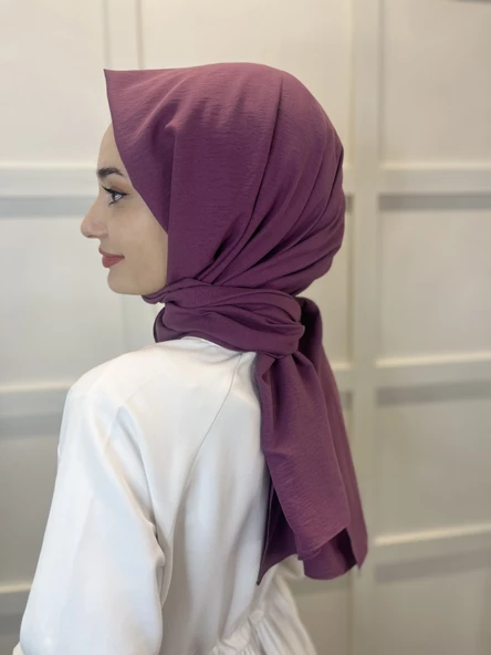 Pamuk Caz Şal, Eflatun Scarf Tek Renk Jazz Şal 1001  MÜRDÜM - 3