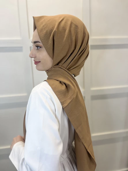 Pamuk Caz Şal, Eflatun Scarf Tek Renk Jazz Şal 1001  KOYU TAŞ - Resim 3