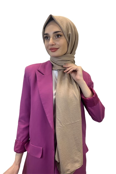 Pamuk Caz Şal, Eflatun Scarf Tek Renk Jazz Şal 1001  HARDAL ürün görseli