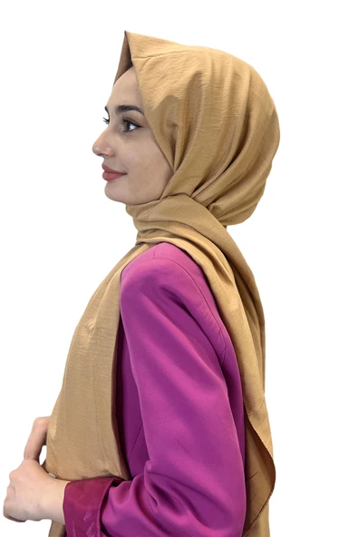 Pamuk Caz Şal, Eflatun Scarf Tek Renk Jazz Şal 1001  LATTE ürün görseli