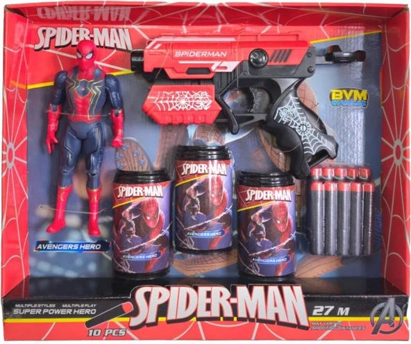 Hedefli Soft Mermili Spiderman Figürlü Dart Atan Set 2085 - 5