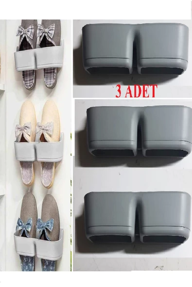 3 Adet Banyo Terlik Tutucu - Kapı Arkası Pratik Raf - Terlik Tutucu - Resim 5