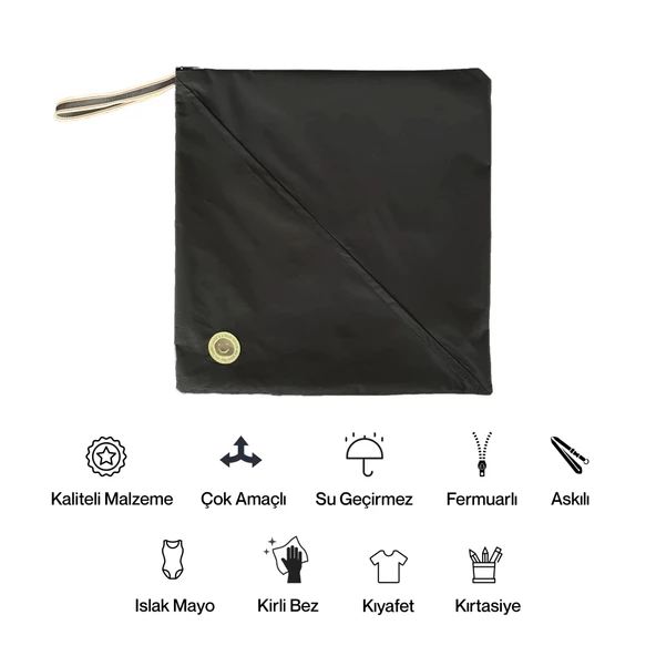 Kukita Su Geçirmez ,Islak, Kuru, Mayo, Kirli Temiz Kıyafet ve Bez, Kırtasiye Bebek ve Çocuk Çantası Çok Amaçlı Çanta 35c - 5