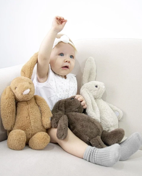 BabyJem Uyku Arkadaşım Oturabilen Tavşan 30 Cm 730 Vizon - 2