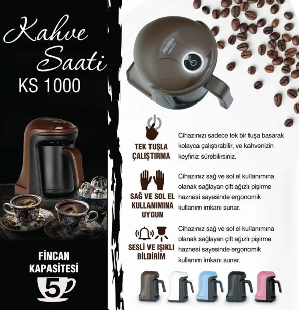 Fantom KS 1000 Kahve Saati Türk Kahve Makinesi Siyah - 2
