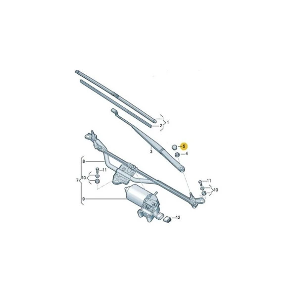 Ön Cam Silecek Kolu Vida Kapağı Audi A3 1997-2003 1J0955205A - 7