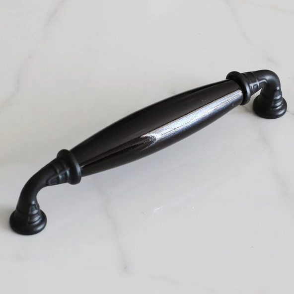 Gerçek Porselen Siyah 128 Mm Mobilya Kulpları Çekmece Mutfak Dolap Kulplar Kapak Kulpu Kulbu Dolabı - 5