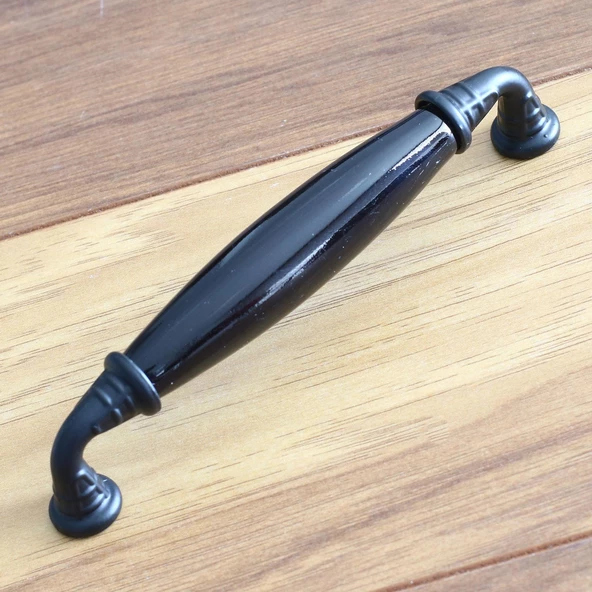 Gerçek Porselen Siyah 128 Mm Mobilya Kulpları Çekmece Mutfak Dolap Kulplar Kapak Kulpu Kulbu Dolabı - 2