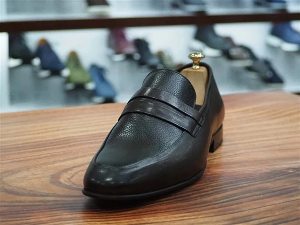 KAHVE CİLT HAKİKİ DERİ KLASİK ERKEK AYAKKABI - Resim 2