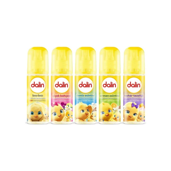 Dalin Bebek Kolonyası 150 ml (Bıcı Bıcı- Orman- Bahar- Çicek- Deniz) Karma 5 Li Set