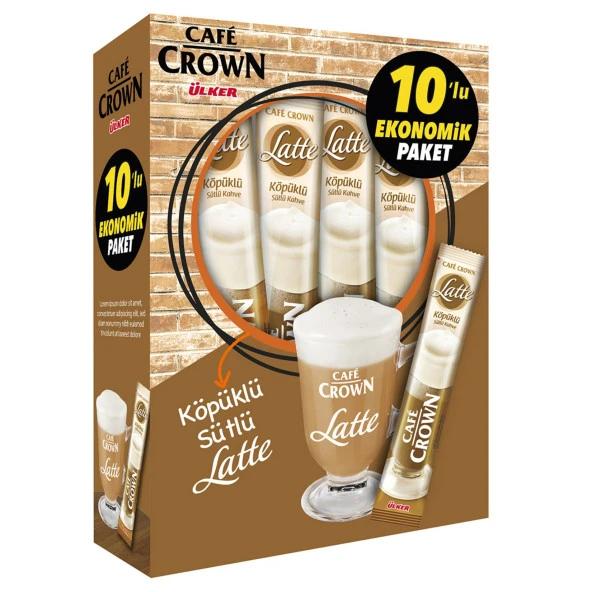 Cafe Crown Latte Kahve 175 Gr 10 Adet