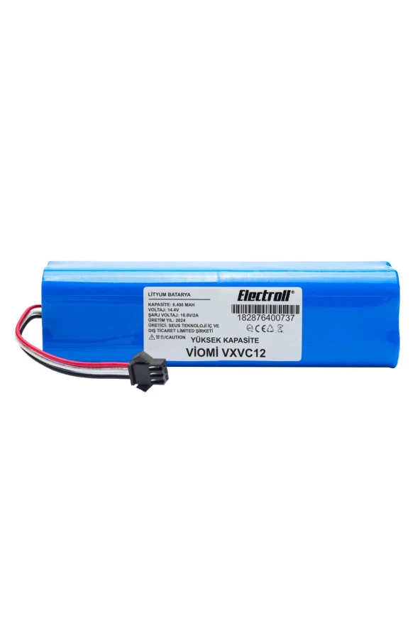 ELECTROLL Viomi Vxvc12 Batarya (YÜKSEK KAPASİTE) Uyumlu 6400mah Pil Akıllı Robot Süpürge Batarya Değişimi ürün görseli