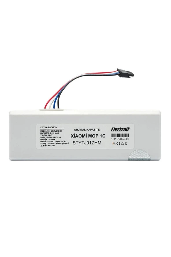 ELECTROLL Xiaomi Mi Vacuum Mop 1c 2in1 Batarya Kutulu (YÜKSEK KAPASİTE) Stytj01zhm 5.200mah Pil Robot Süpürge - 2