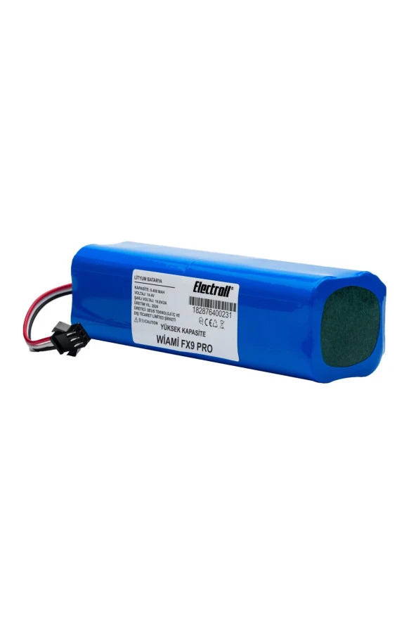 ELECTROLL Wiami Fx9 Pro Batarya (YÜKSEK KAPASİTE) 6400mah Pil Akıllı Robot Süpürge Batarya Değişimi
