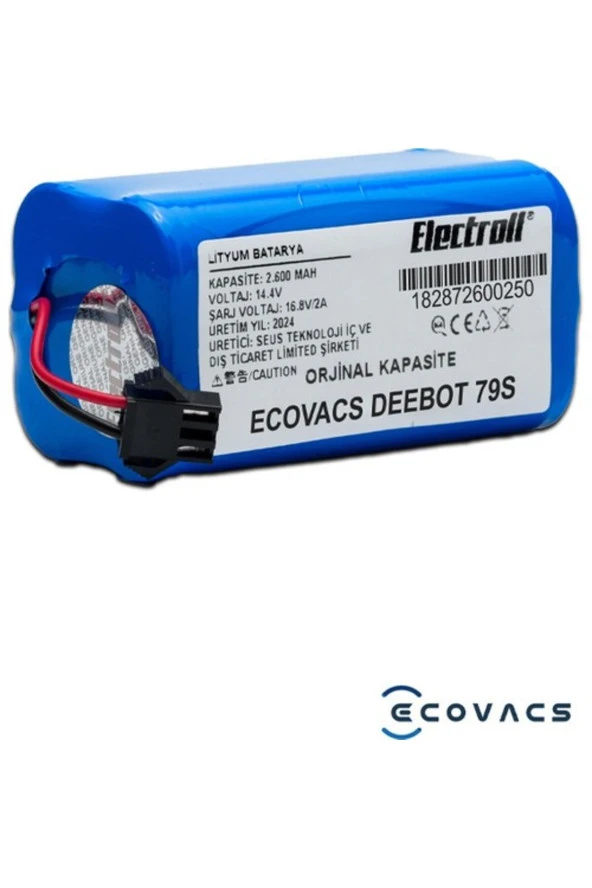 ELECTROLL Ecovacs N79/79S/79SE/79W Uyumlu Robot Süpürge Bataryası 2600mAh Pil Robot Süpürge Batarya Değişimi
