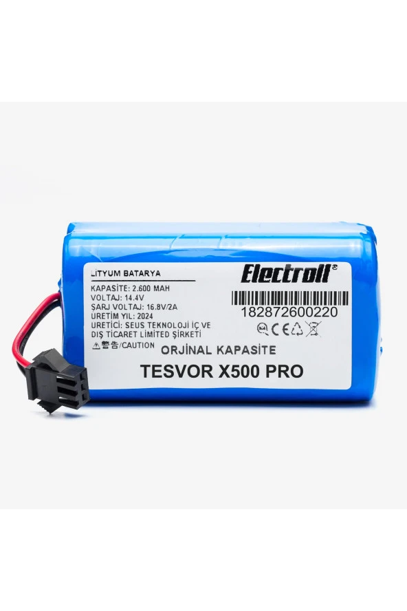 ELECTROLL Tesvor X500 Pro Batarya (ORJİNAL KAPASİTE) 2.600mah Pil Akıllı Robot Süpürge Batarya Değişimi ürün görseli