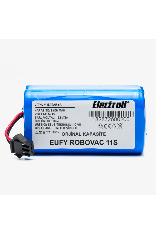 ELECTROLL Anker Eufy Robovac 11s T2108 Batarya (ORJİNAL KAPASİTE) 2.600mah Pil Robot Süpürge Batarya Değişimi ürün görseli