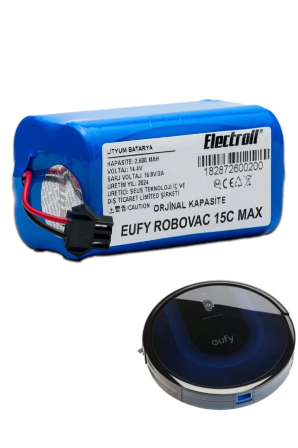ELECTROLL Anker Eufy Robovac 15c Max Batarya (ORJİNAL KAPASİTE) 2600mah Pil Akıllı Süpürge Batarya Değişimi ürün görseli