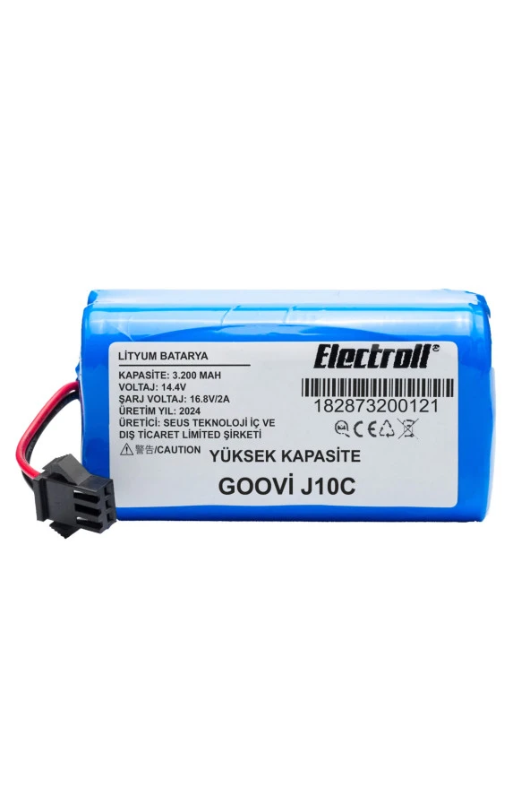 ELECTROLL Goovi J10c Batarya (YÜKSEK KAPASİTE) 3200mah Pil Akıllı Robot Süpürge Batarya Değişimi ürün görseli
