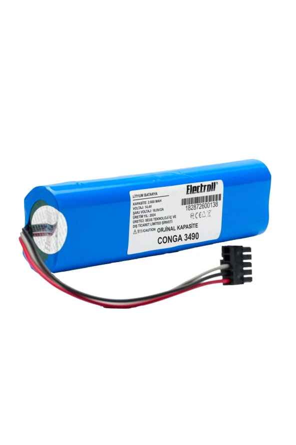 ELECTROLL Conga 3490 Batarya (ORJİNAL KAPASİTE) 2600mah Pil Akıllı Robot Süpürge Batarya Değişimi ürün görseli