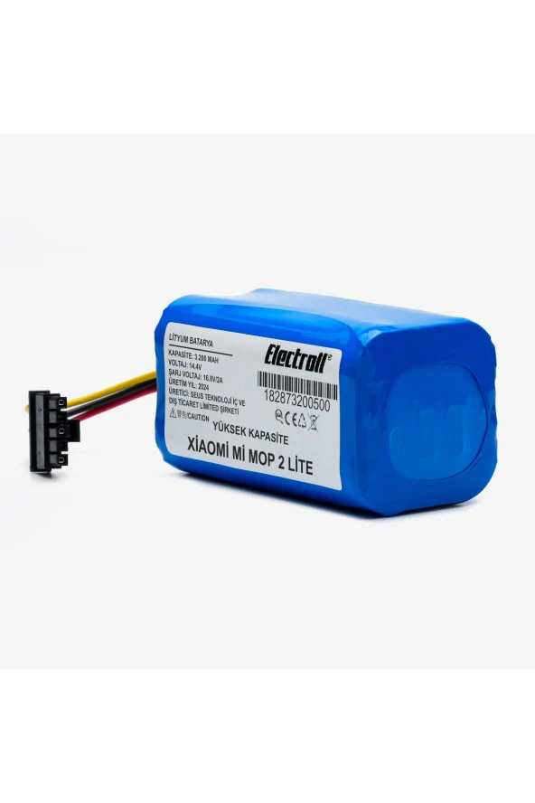 ELECTROLL Xiaomi Mop 2 Lite Batarya (YÜKSEK KAPASİTE) 3.200mah Pil Akıllı Robot Süpürge Batarya Değişimi ürün görseli