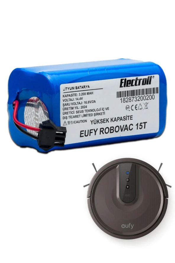 ELECTROLL Eufy Robovac 15t Batarya (YÜKSEK KAPASİTE) 3.200mah Pil Akıllı Robot Süpürge Batarya Değişimi ürün görseli
