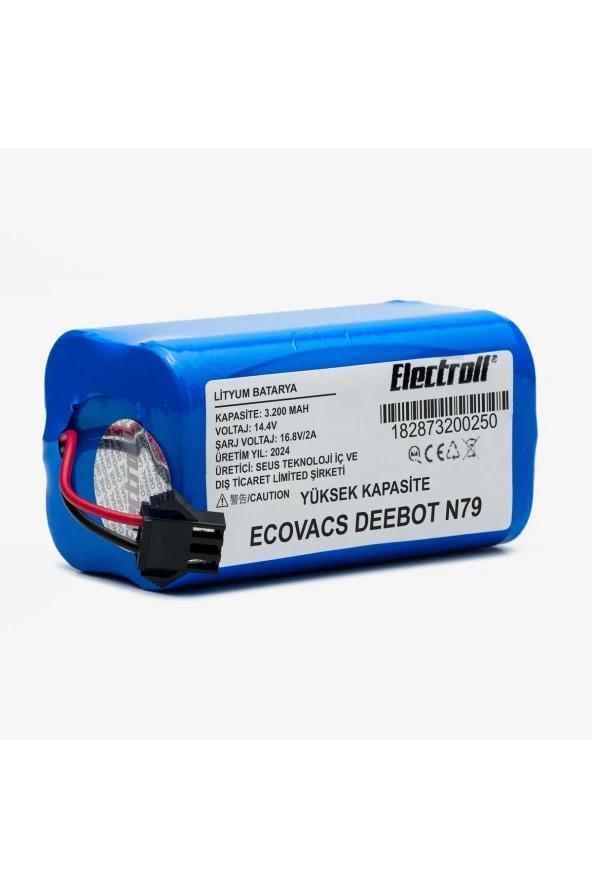 ELECTROLL Ecovacs Deebot N79 Batarya (YÜKSEK KAPASİTE) 3.200mah Pil Akıllı Robot Süpürge Batarya Değişimi - 2