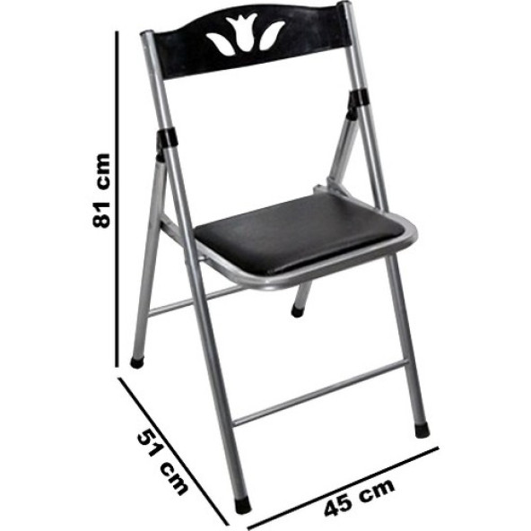 Eportatif Katlanır Mutfak Sandalyesi Koltuk Sandalye Siyah 1047 - 2