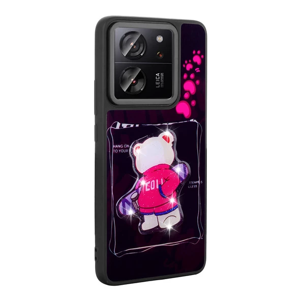 Xiaomi Mi 13T Kılıf Parlayan Kabartmalı İkonik Figürlü Amas Silikon Kılıf - Resim 4