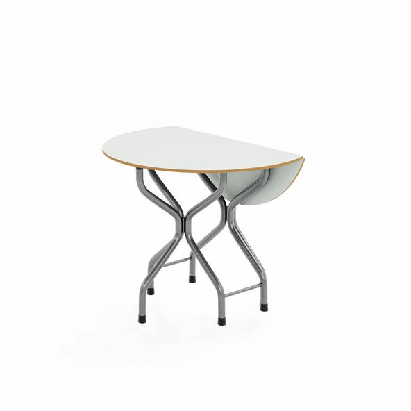 Eportatif Mutfak Masa Sandalye Seti Bahçe Yemek Masa Seti Yuvarlak Beyaz 1050 - 6