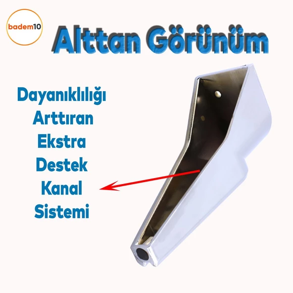 Nota Mobilya Kanepe Sehpa TV Ünitesi Koltuk Ayağı Baza Ayakları Krom Gümüş 16 cm - 4