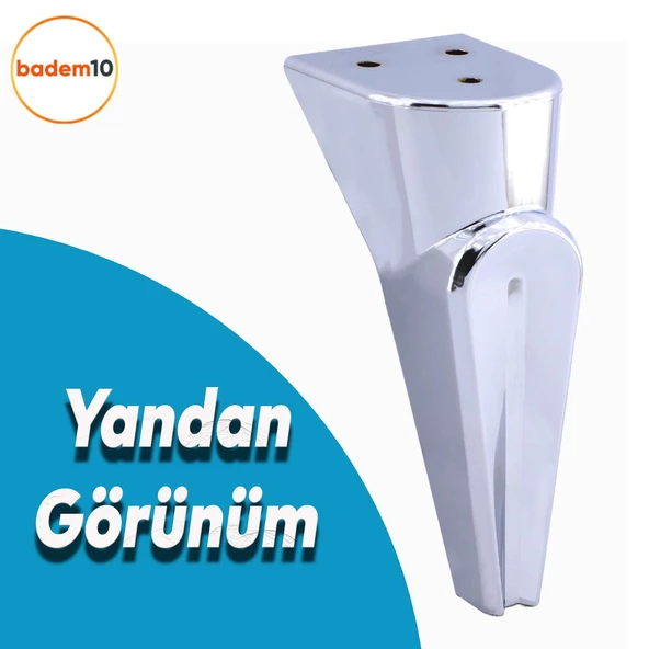 Nota Mobilya Kanepe Sehpa TV Ünitesi Koltuk Ayağı Baza Ayakları Krom Gümüş 16 cm - 3