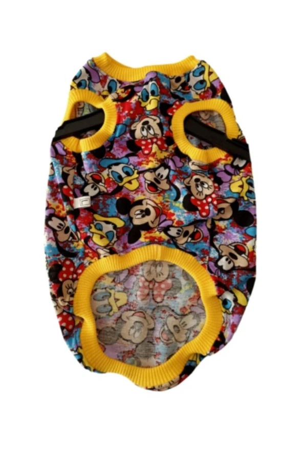 Gobo  Minnie Mickey Mouse Desenli Renkli Kedi Köpek Kıyafeti Elbisesi