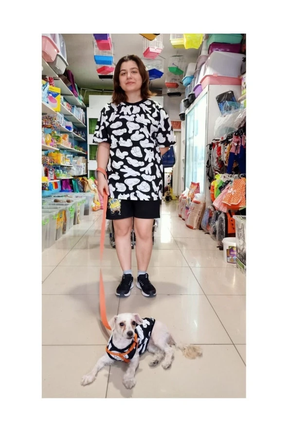 Gobo  Sahibi ile Uyumlu Aile Kombini Kedi Köpek Kıyafeti Elbisesi Small/S/Beden 1