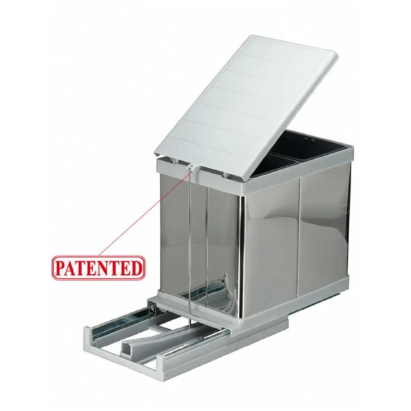 Pelikan 21750 Dolap içi Çöp Kovası Raylı Paslanmaz Krom 12 LT - 7