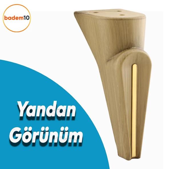 Nota Mobilya Kanepe Sehpa TV Ünitesi Koltuk Ayağı Baza Ayakları Ahşap Desenli Kahverengi Ceviz 16 cm - 3