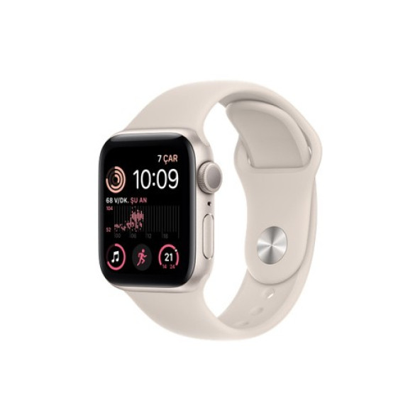 Apple Watch SE GPS 44mm Yıldız Işığı Alüminyum Kasa ve Yıldız Işığı Spor Kordon - M/L