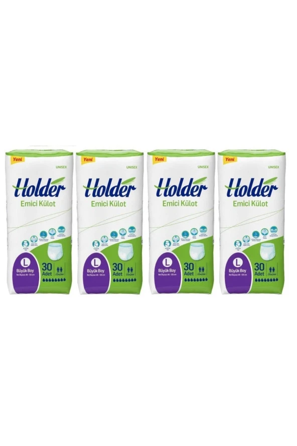 HOLDER Emici Külot Yetişkin Hasta Bezi Large Büyük Boy 30'lu / 4 Adet - 2