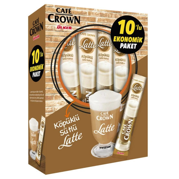 Cafe Crown Latte Kahve 175 Gr 50 Adet